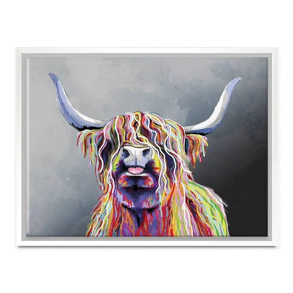 Colourful Highland Coo Canvas Print Colourful Highland Coo Canvas Print wall art product Independent