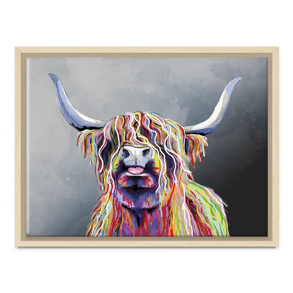 Colourful Highland Coo Canvas Print Colourful Highland Coo Canvas Print wall art product Independent