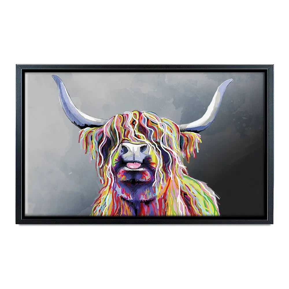 Colourful Highland Coo Canvas Print Colourful Highland Coo Canvas Print wall art product Independent