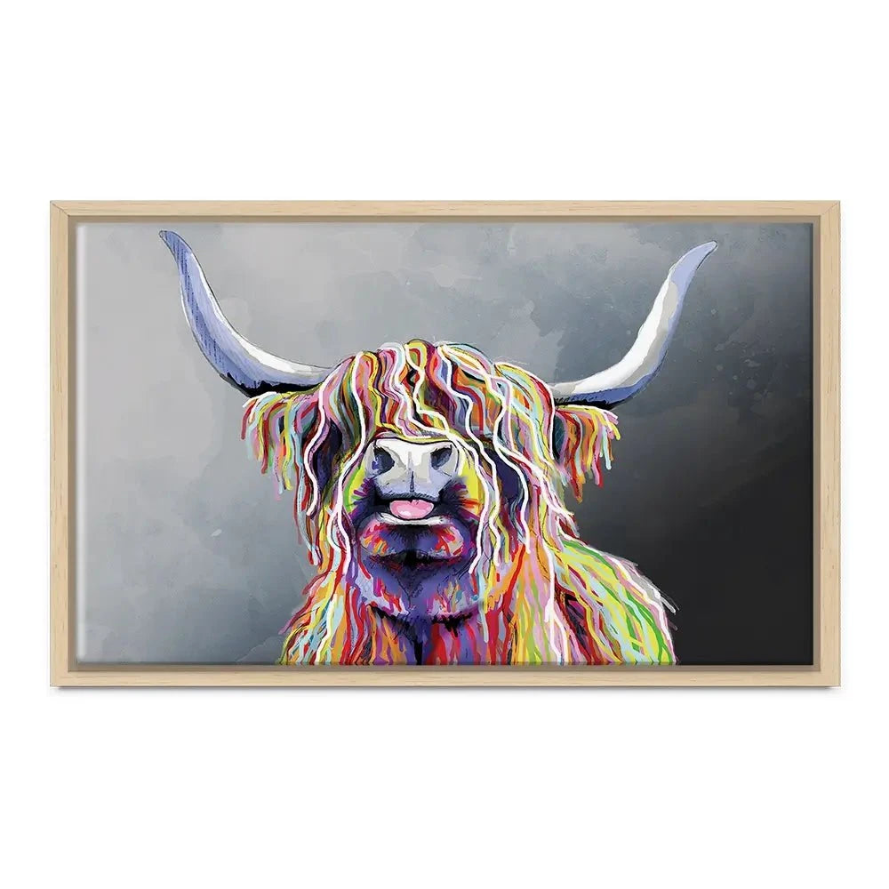 Colourful Highland Coo Canvas Print Colourful Highland Coo Canvas Print wall art product Independent