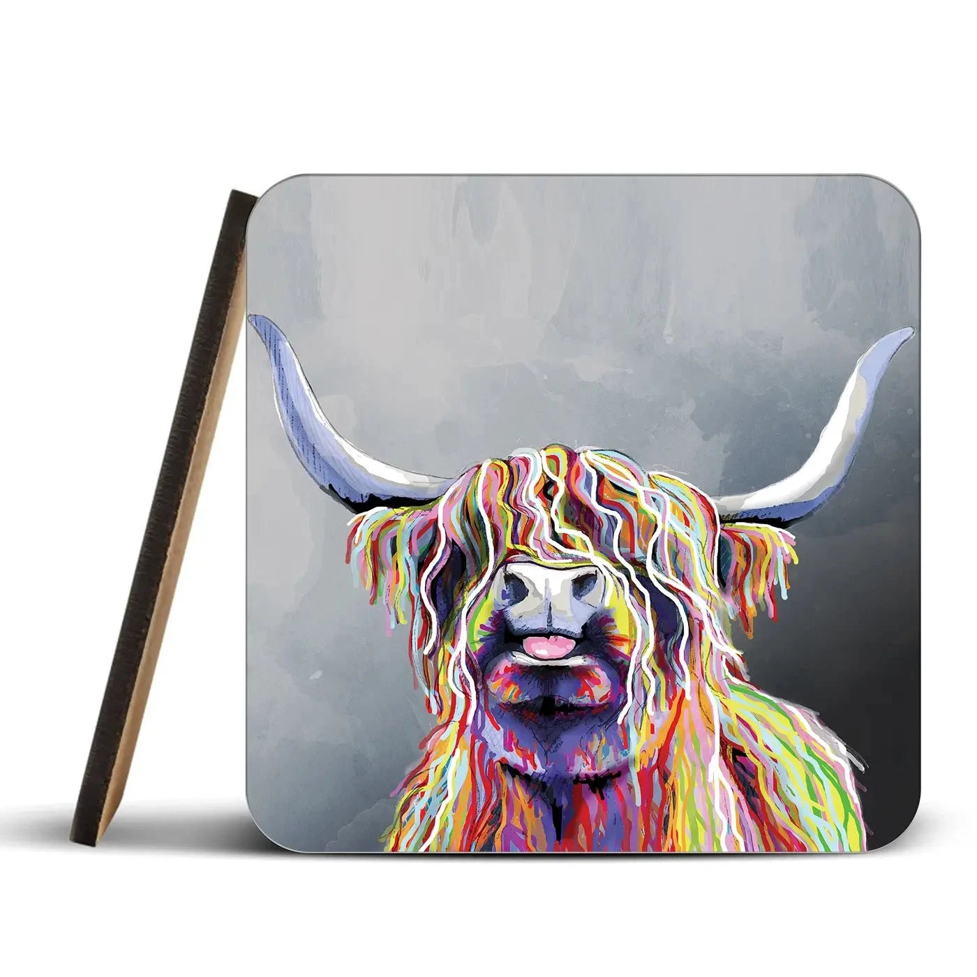 Colourful Highland Coo Coaster Set Colourful Highland Coo Coaster Set wall art product Independent