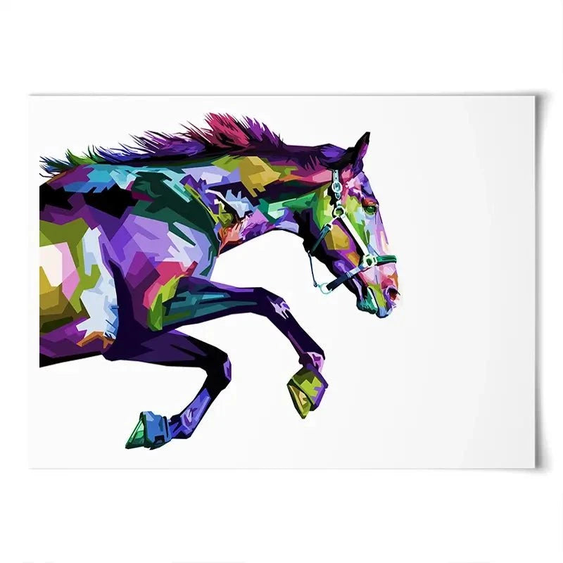 Colourful Horse Running Art Print Colourful Horse Running Art Print wall art product rainbow zoo / Shutterstock