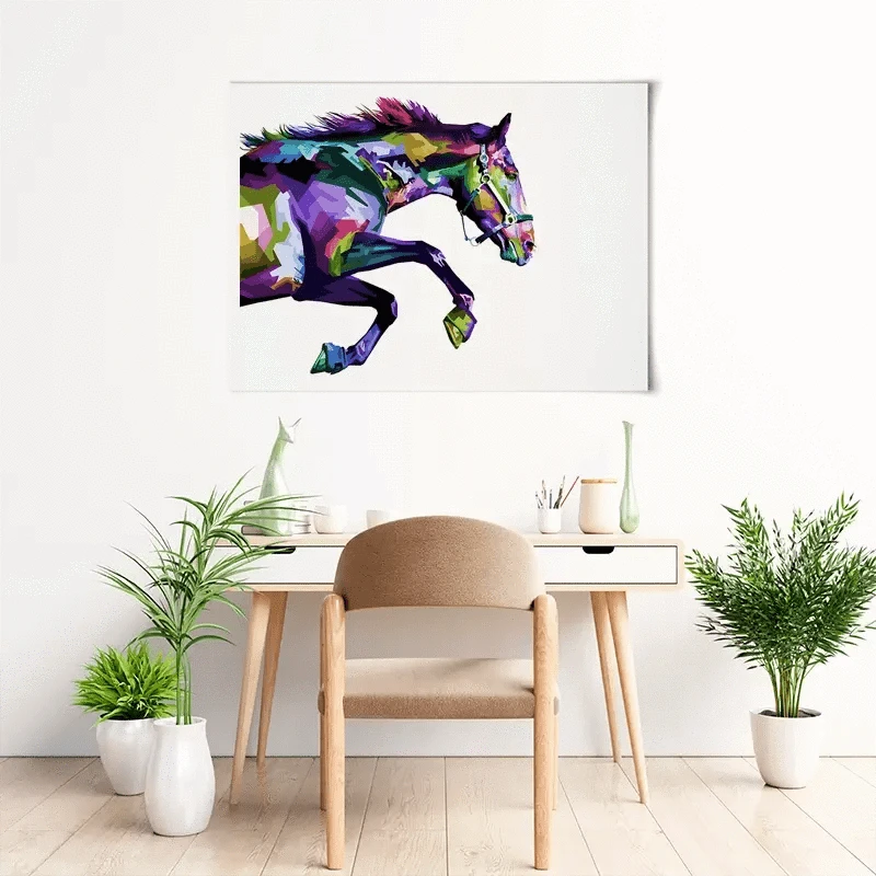 Colourful Horse Running Art Print Colourful Horse Running Art Print wall art product rainbow zoo / Shutterstock