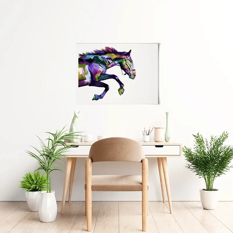 Colourful Horse Running Art Print Colourful Horse Running Art Print wall art product rainbow zoo / Shutterstock