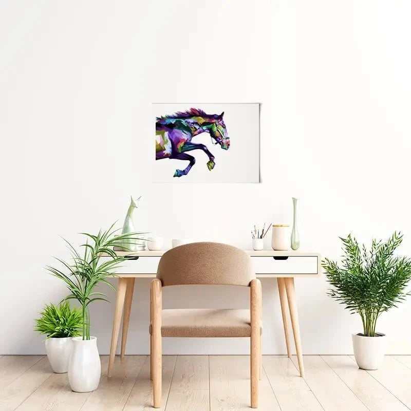 Colourful Horse Running Art Print Colourful Horse Running Art Print wall art product rainbow zoo / Shutterstock