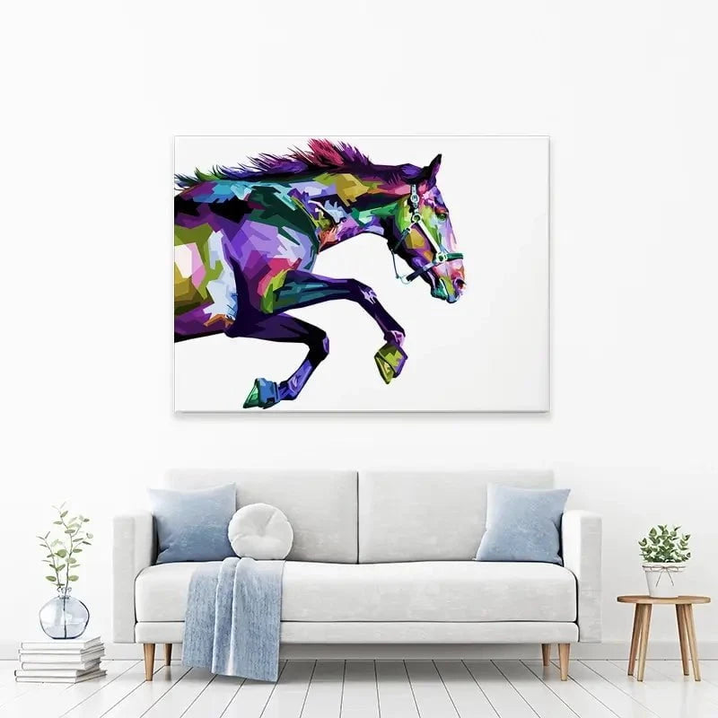Colourful Horse Running Canvas Print Colourful Horse Running Canvas Print wall art product rainbow zoo / Shutterstock