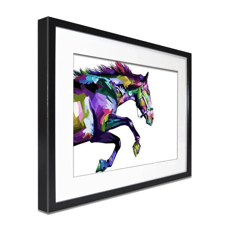 Colourful Horse Running Framed Art Print Colourful Horse Running Framed Art Print wall art product rainbow zoo / Shutterstock