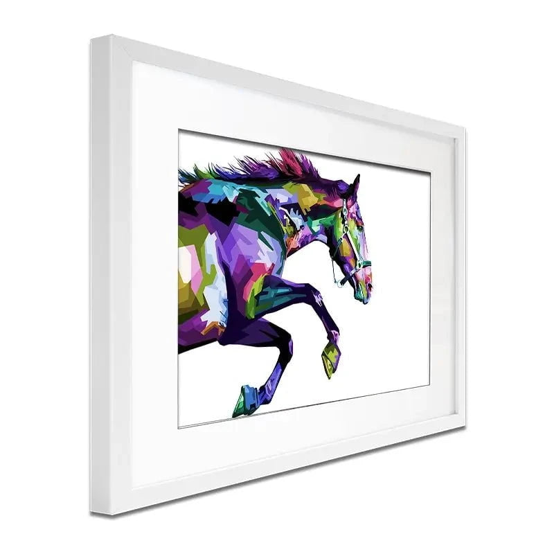 Colourful Horse Running Framed Art Print Colourful Horse Running Framed Art Print wall art product rainbow zoo / Shutterstock