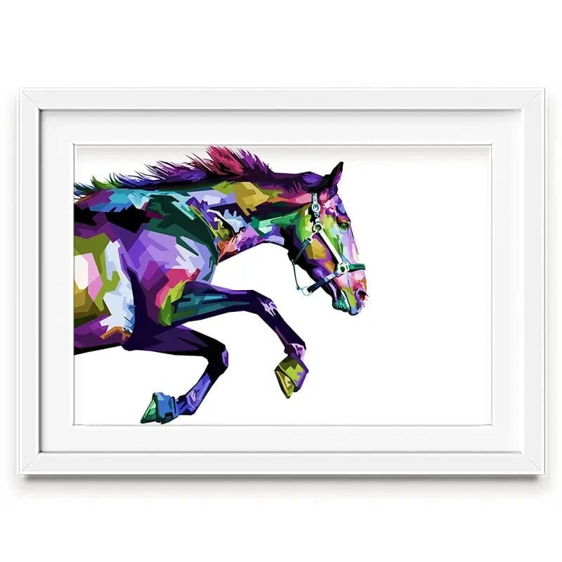Colourful Horse Running Framed Art Print Colourful Horse Running Framed Art Print wall art product rainbow zoo / Shutterstock