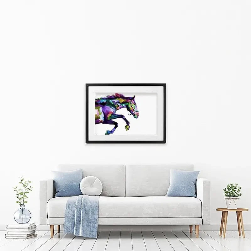 Colourful Horse Running Framed Art Print Colourful Horse Running Framed Art Print wall art product rainbow zoo / Shutterstock