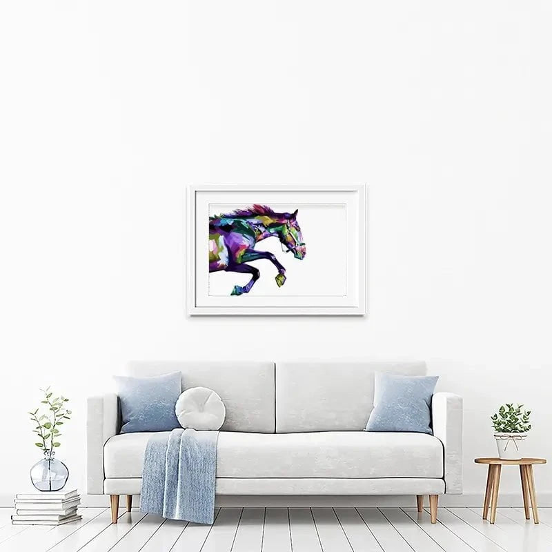 Colourful Horse Running Framed Art Print Colourful Horse Running Framed Art Print wall art product rainbow zoo / Shutterstock
