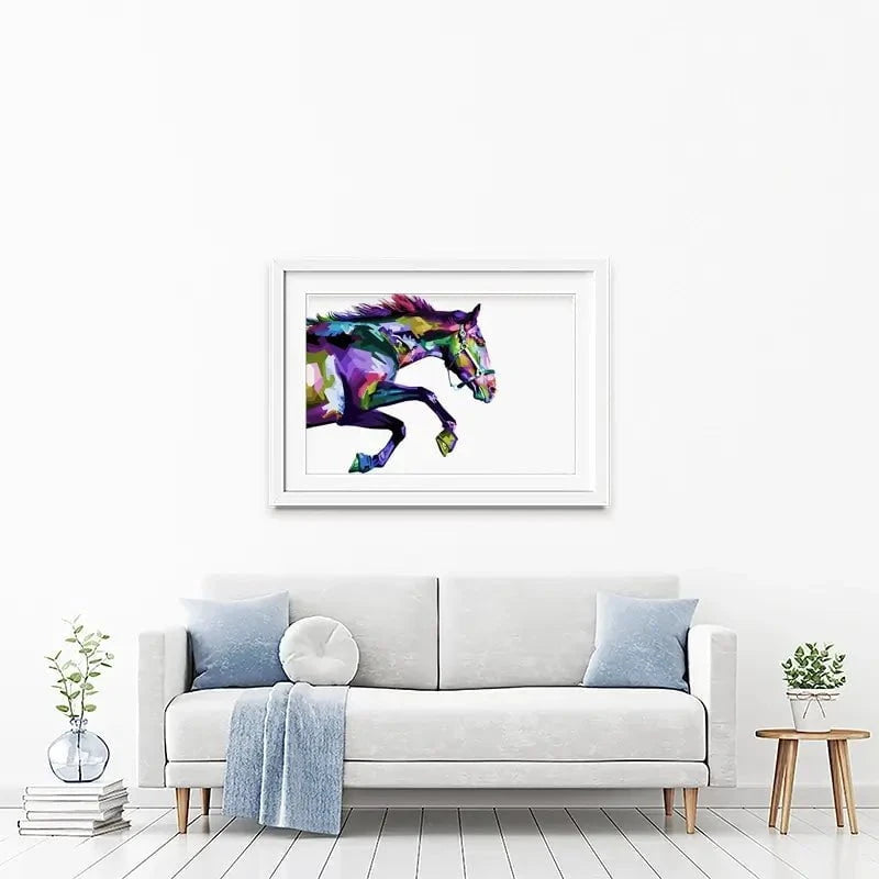 Colourful Horse Running Framed Art Print Colourful Horse Running Framed Art Print wall art product rainbow zoo / Shutterstock