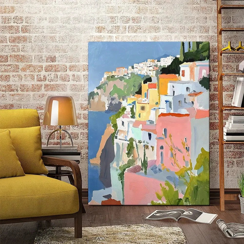 Colourful Italian Coast 1 Canvas Print Colourful Italian Coast 1 Canvas Print wall art product RileyB - Independent