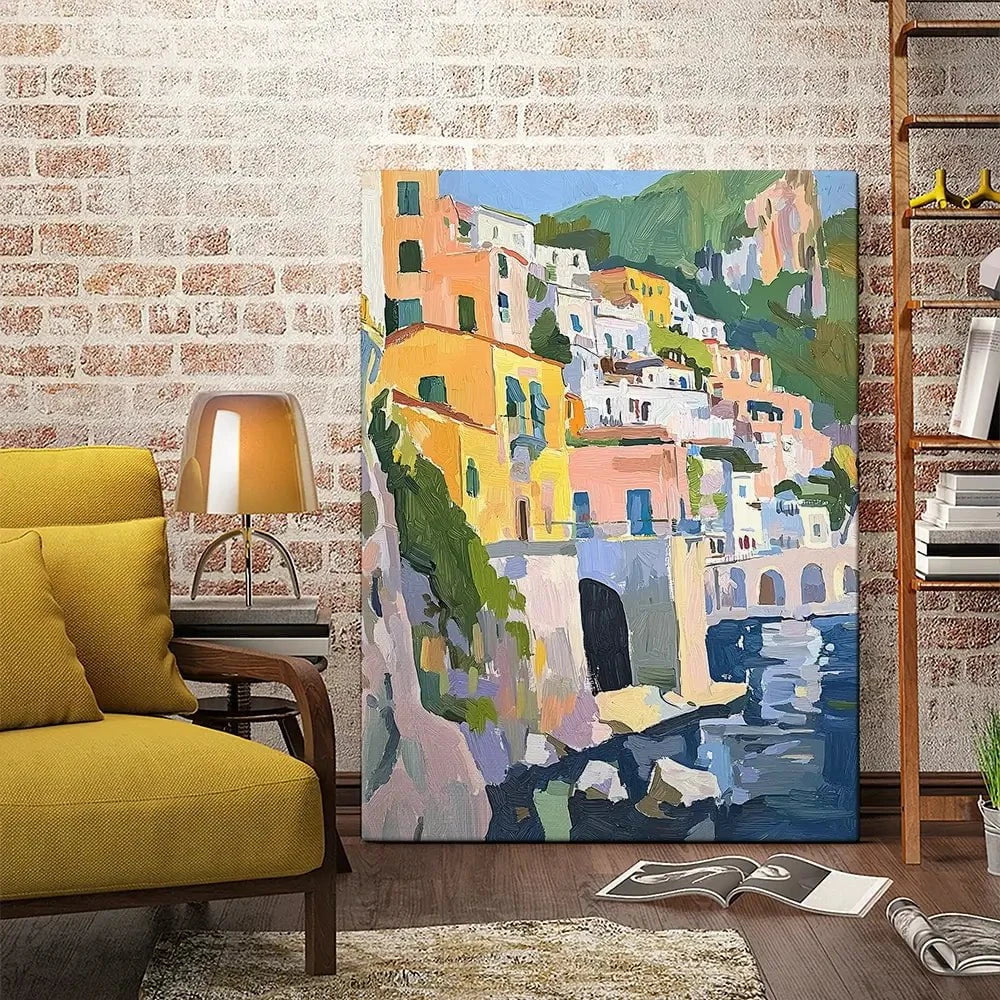 Colourful Italian Coast 2 Canvas Print Colourful Italian Coast 2 Canvas Print wall art product RileyB - Independent