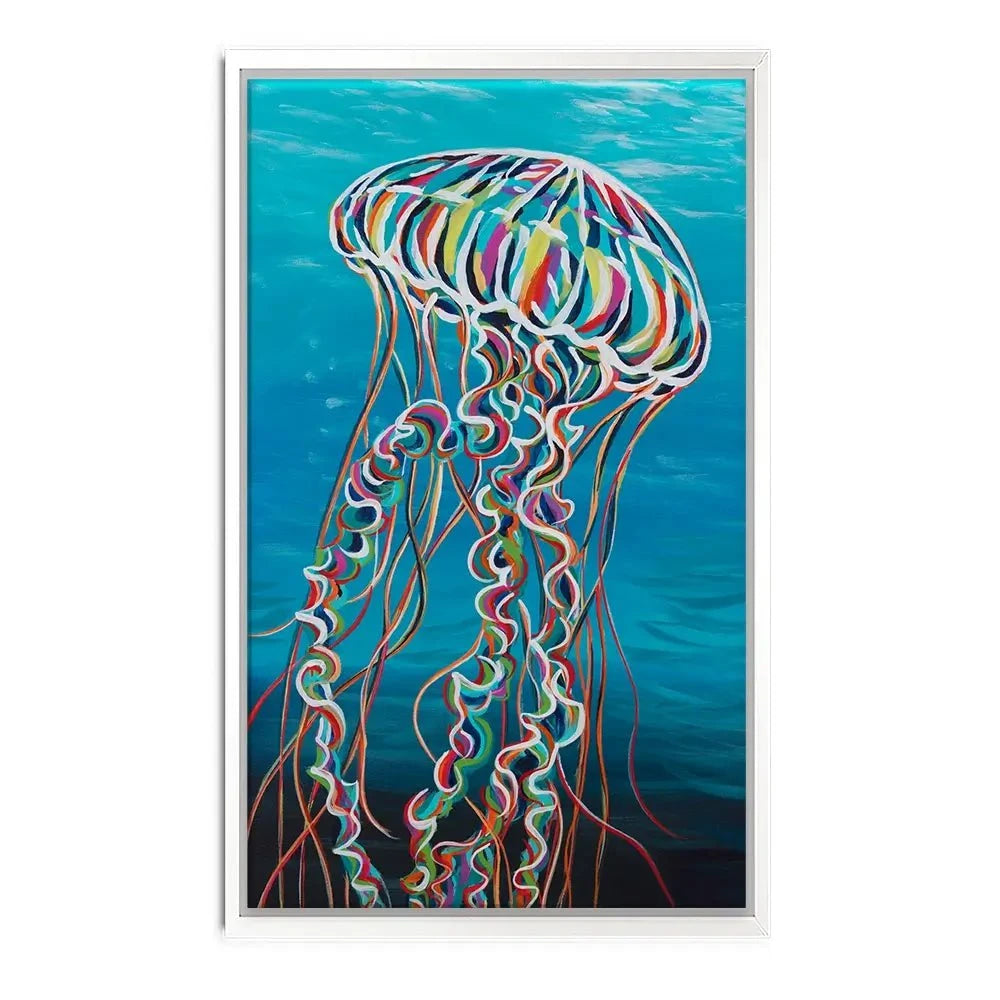 Colourful Jellyfish Canvas Print Colourful Jellyfish Canvas Print wall art product Carolee Vitaletti