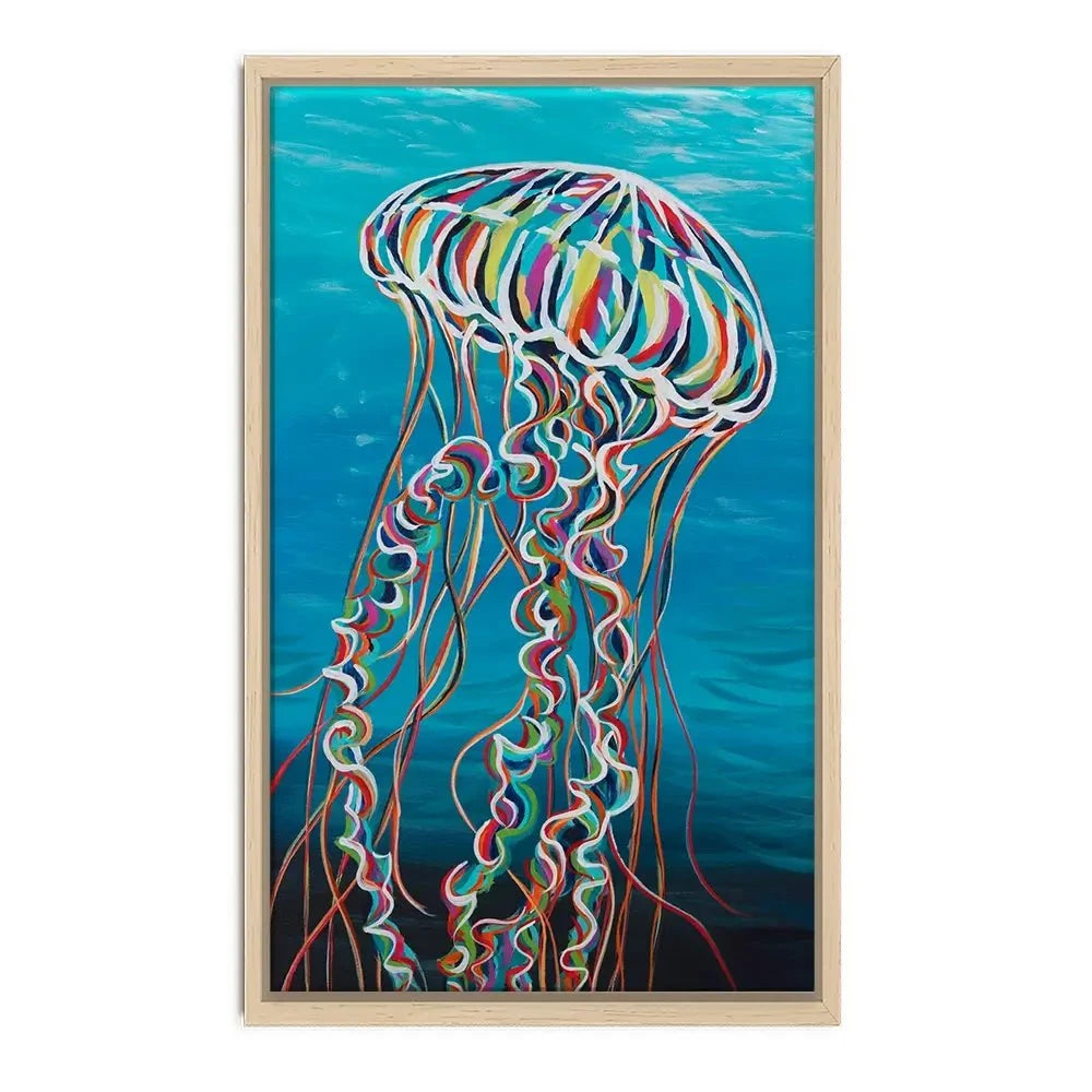 Colourful Jellyfish Canvas Print Colourful Jellyfish Canvas Print wall art product Carolee Vitaletti