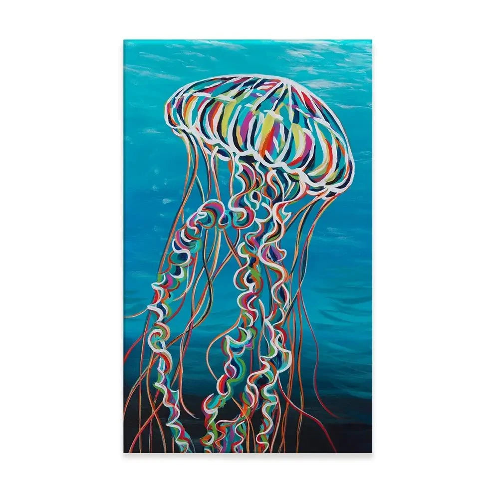 Colourful Jellyfish Canvas Print Colourful Jellyfish Canvas Print wall art product Carolee Vitaletti