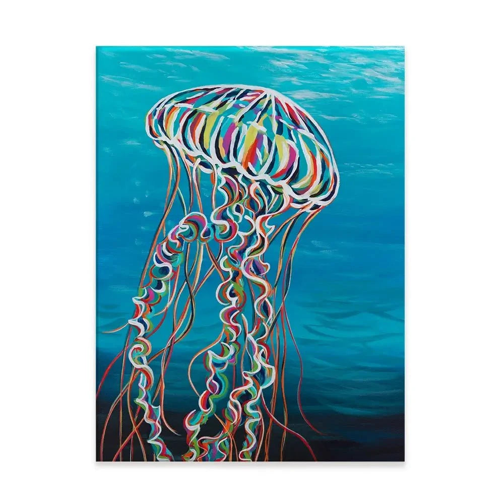 Colourful Jellyfish Canvas Print Colourful Jellyfish Canvas Print wall art product Carolee Vitaletti