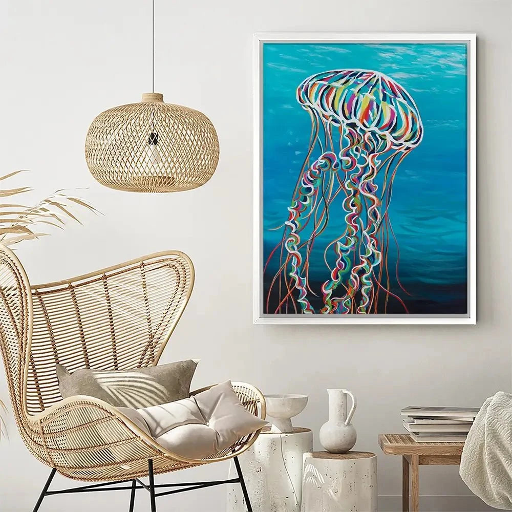 Colourful Jellyfish Canvas Print Colourful Jellyfish Canvas Print wall art product Carolee Vitaletti