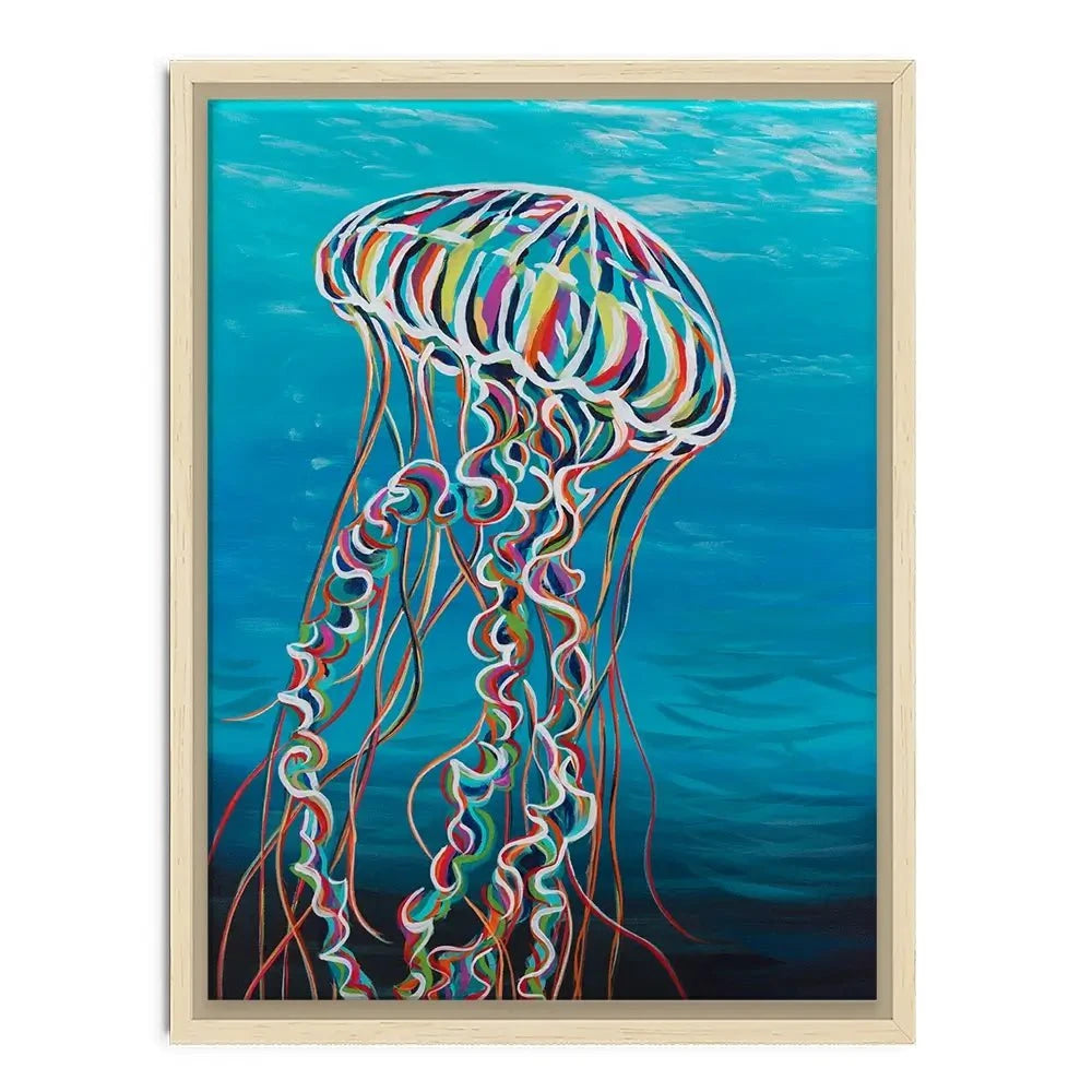 Colourful Jellyfish Canvas Print Colourful Jellyfish Canvas Print wall art product Carolee Vitaletti