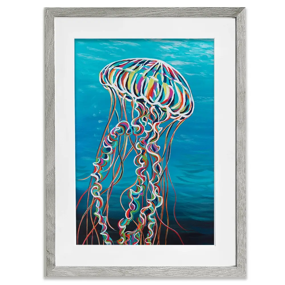 Colourful Jellyfish Framed Art Print Colourful Jellyfish Framed Art Print wall art product Carolee Vitaletti