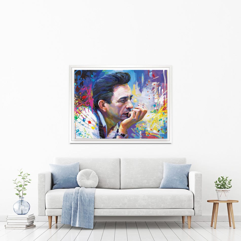 Colourful Johnny Cash Canvas Print wall art product Leon Devenice