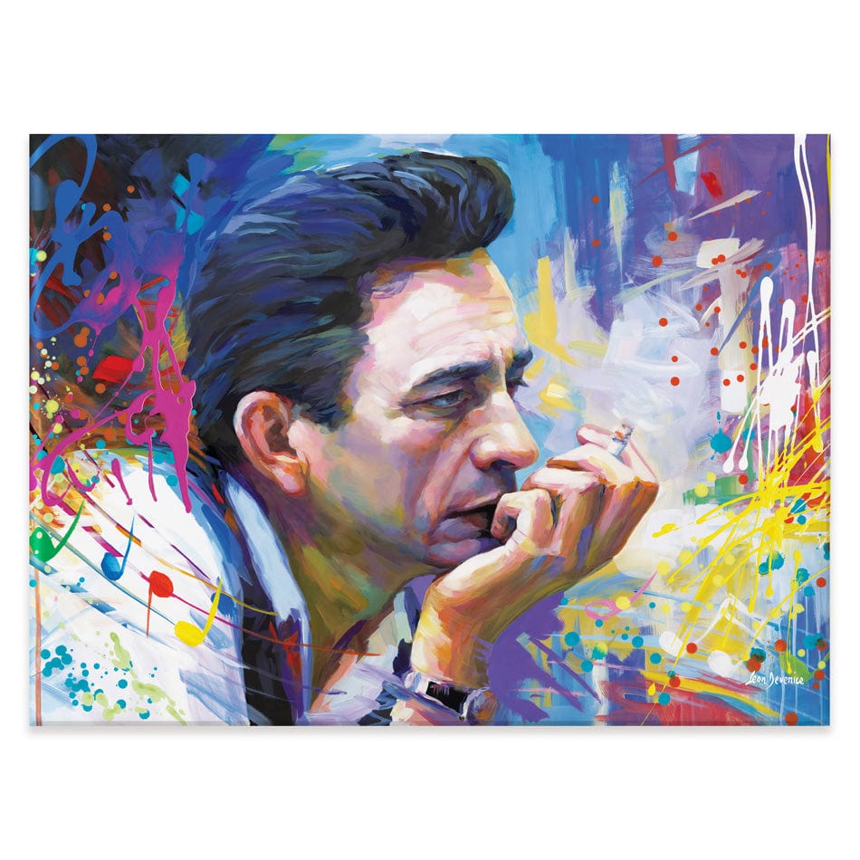 Colourful Johnny Cash Canvas Print wall art product Leon Devenice