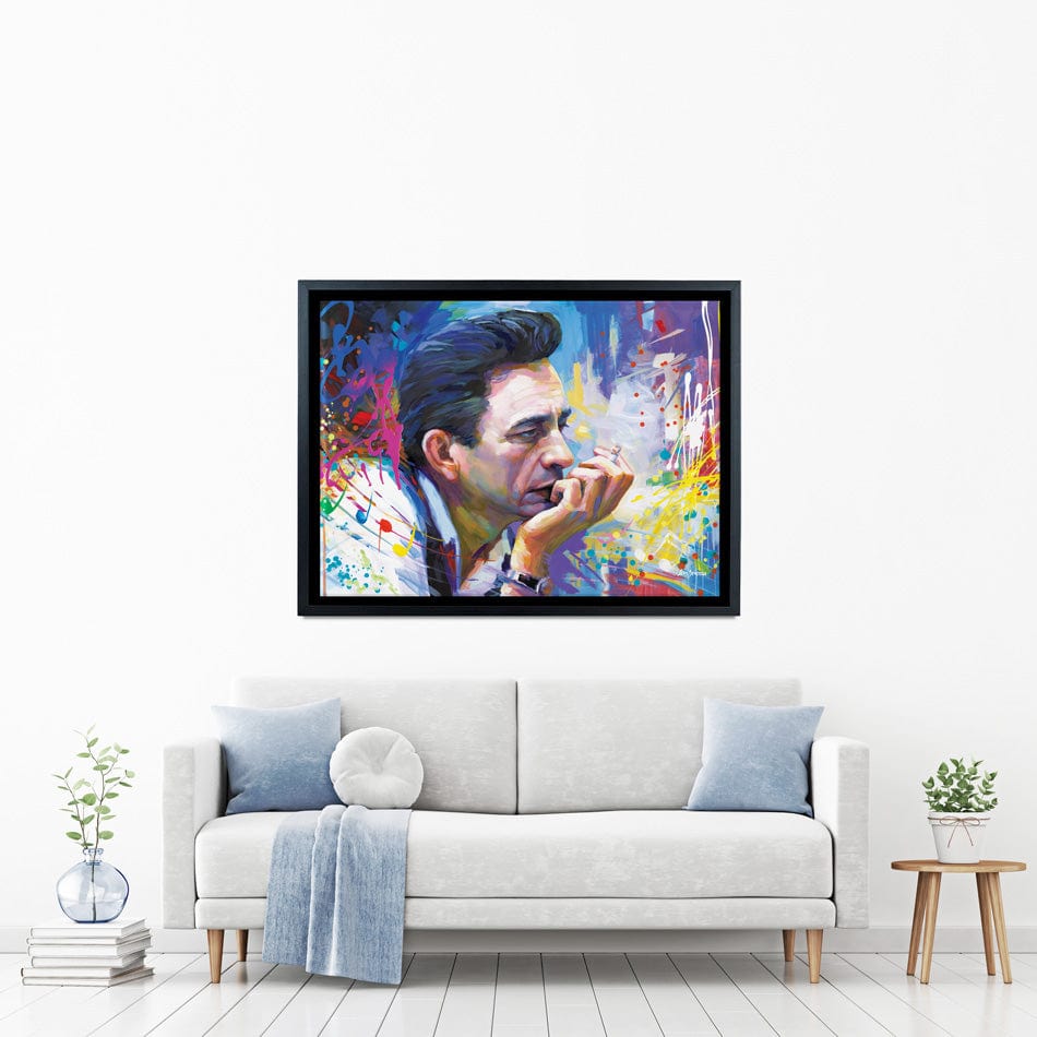 Colourful Johnny Cash Canvas Print wall art product Leon Devenice