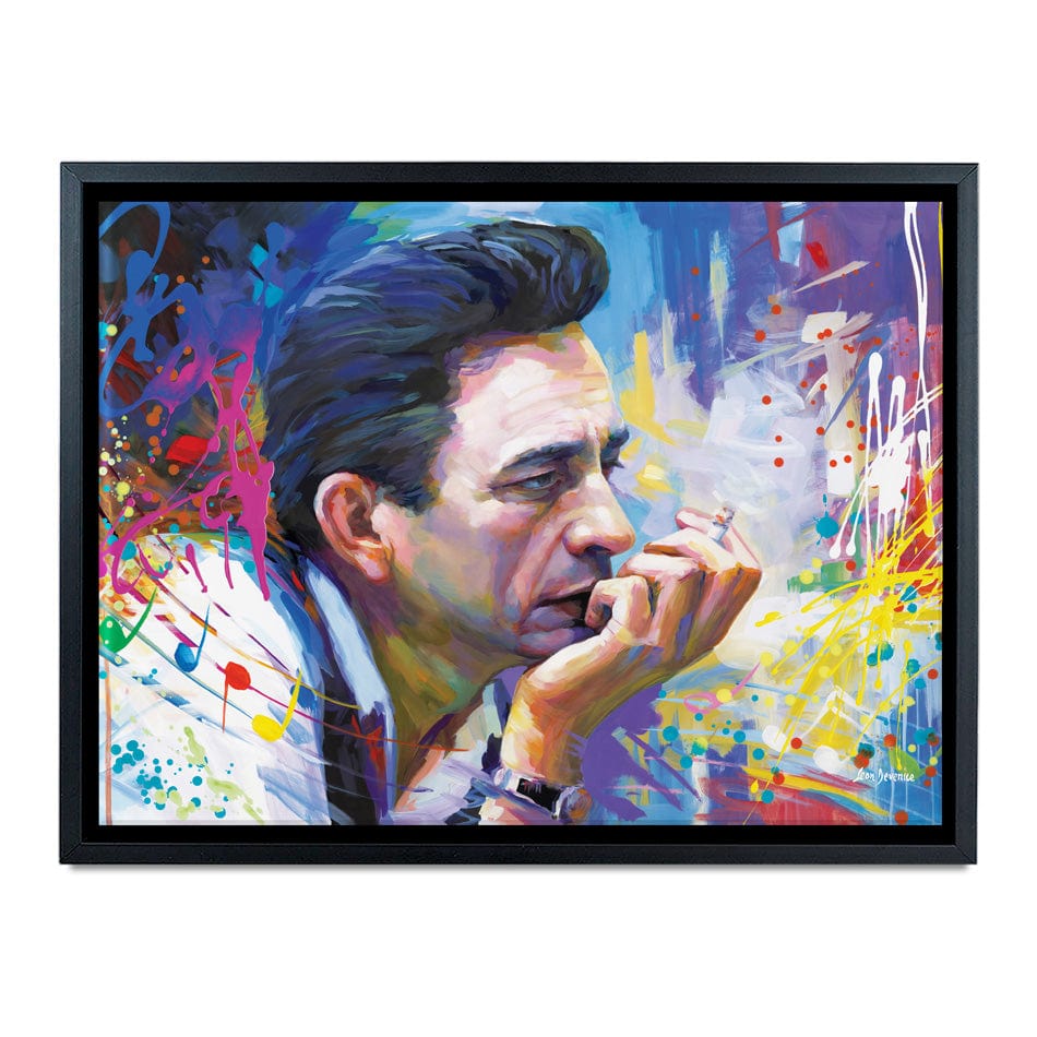 Colourful Johnny Cash Canvas Print wall art product Leon Devenice