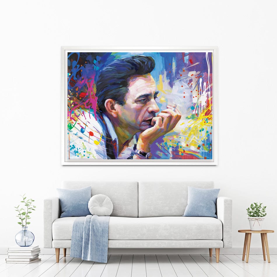 Colourful Johnny Cash Canvas Print wall art product / Shutterstock