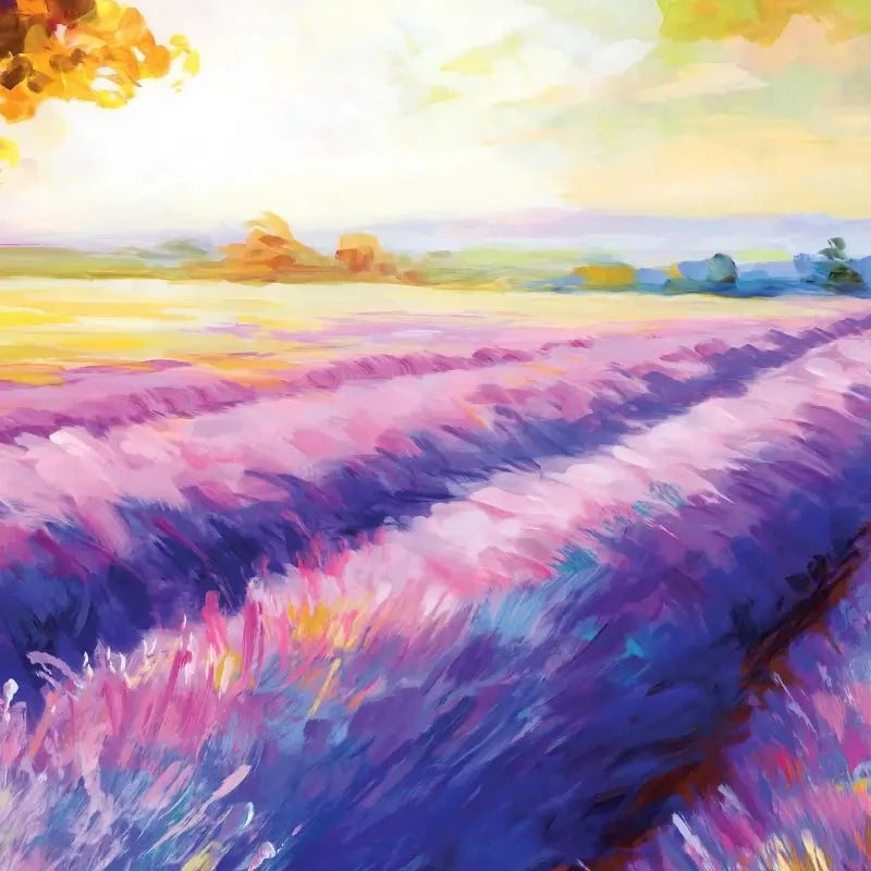 Colourful Lavender Field Art Print Colourful Lavender Field Art Print wall art product Leon Devenice