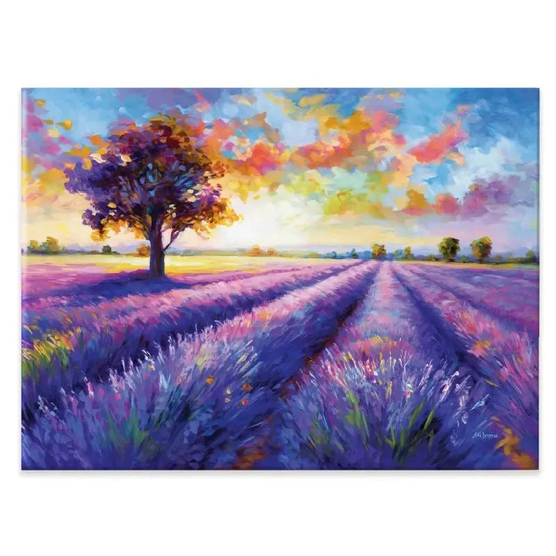 Colourful Lavender Field Canvas Print Colourful Lavender Field Canvas Print wall art product Leon Devenice