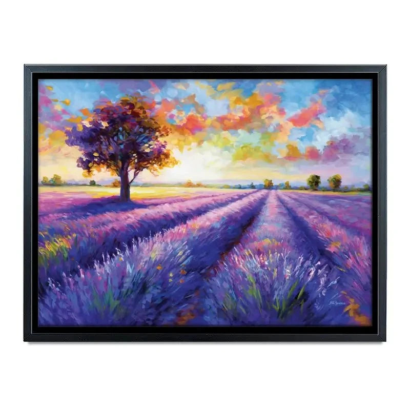 Colourful Lavender Field Canvas Print Colourful Lavender Field Canvas Print wall art product Leon Devenice