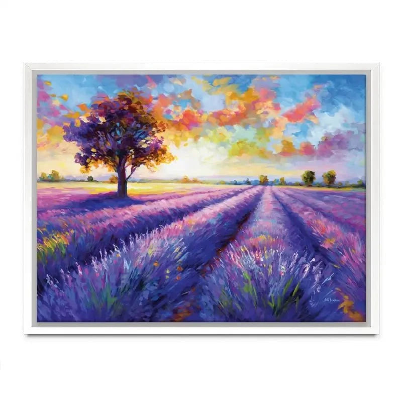 Colourful Lavender Field Canvas Print Colourful Lavender Field Canvas Print wall art product Leon Devenice