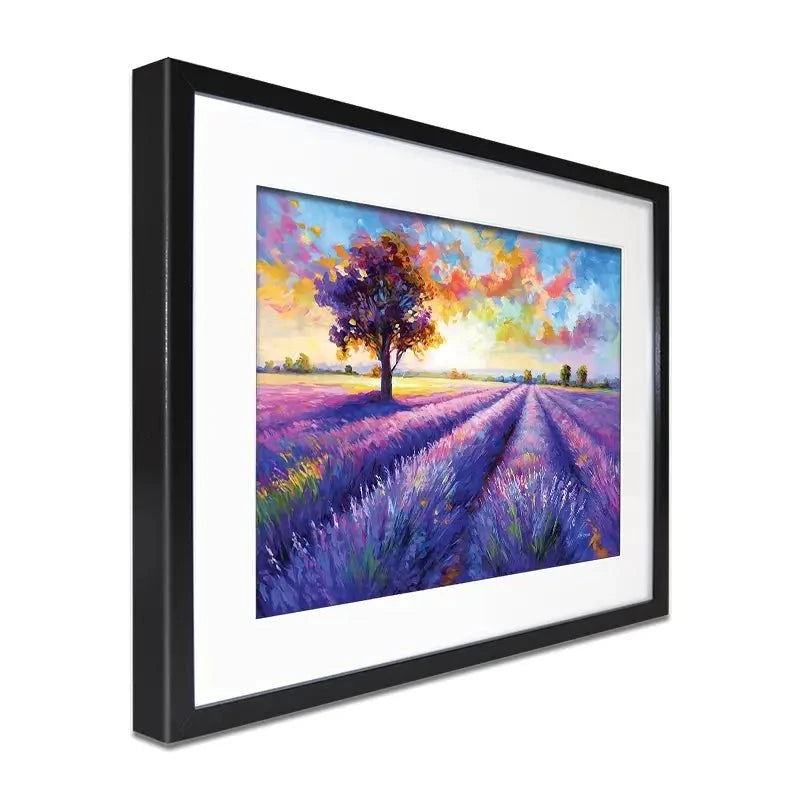 Colourful Lavender Field Framed Art Print Colourful Lavender Field Framed Art Print wall art product Leon Devenice