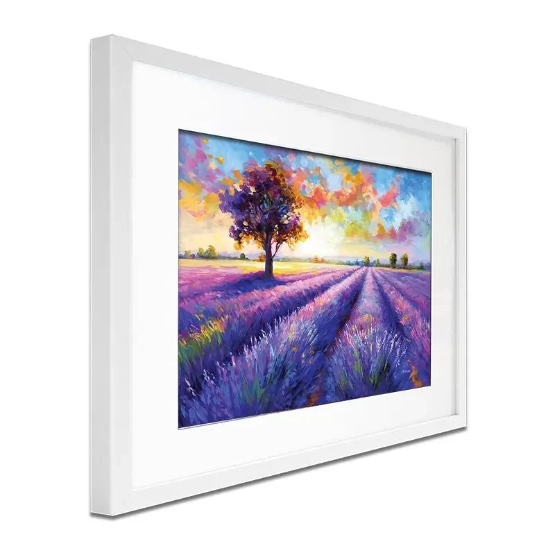 Colourful Lavender Field Framed Art Print Colourful Lavender Field Framed Art Print wall art product Leon Devenice