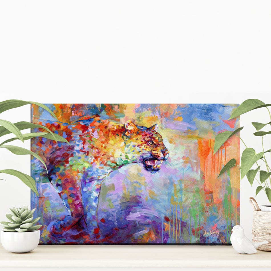 Colourful Leopard Canvas Print wall art product Leon Devenice