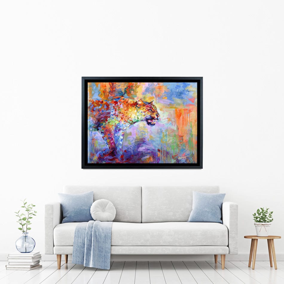 Colourful Leopard Canvas Print wall art product Leon Devenice