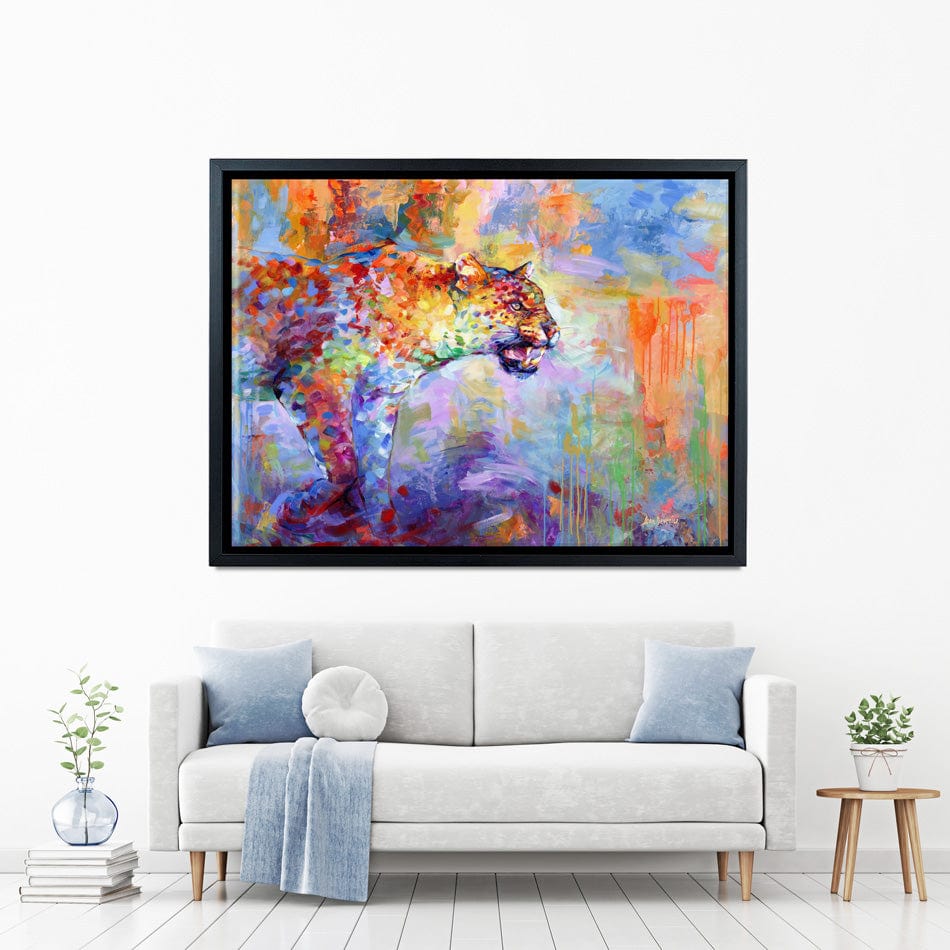 Colourful Leopard Canvas Print wall art product Leon Devenice