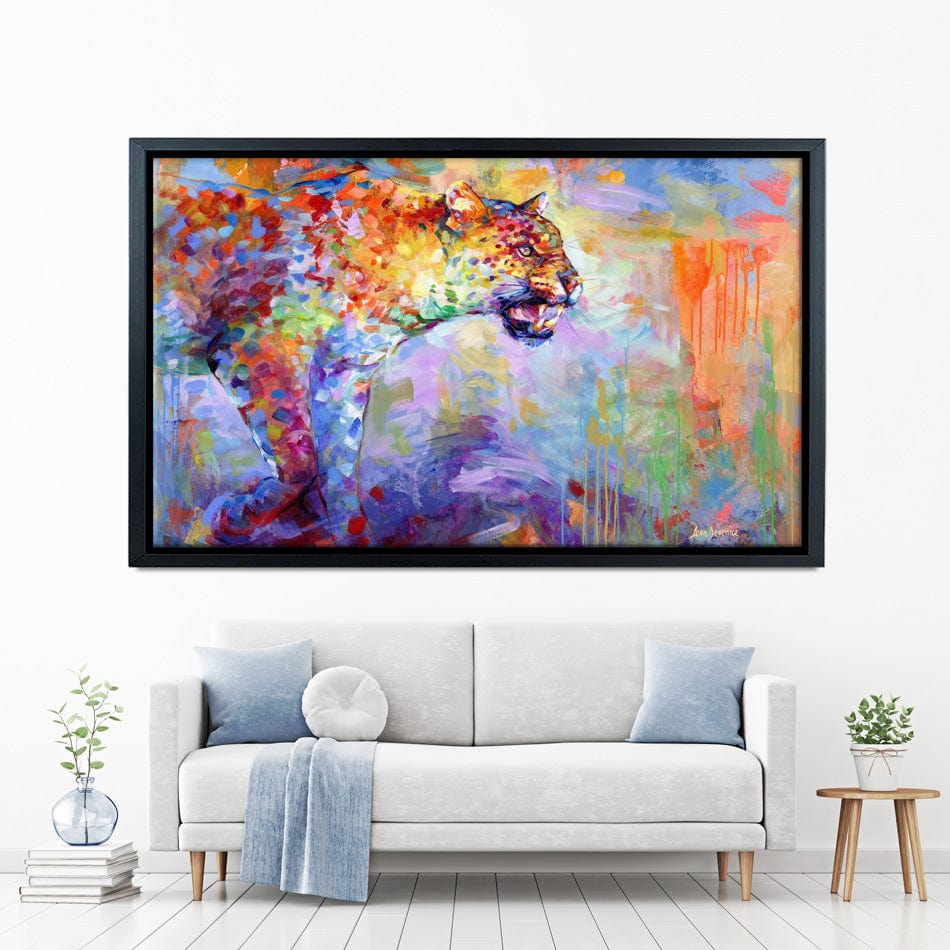 Colourful Leopard Canvas Print wall art product Leon Devenice
