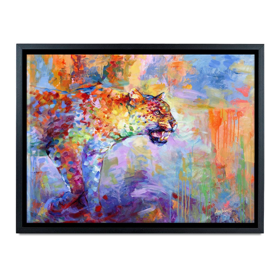 Colourful Leopard Canvas Print wall art product Leon Devenice