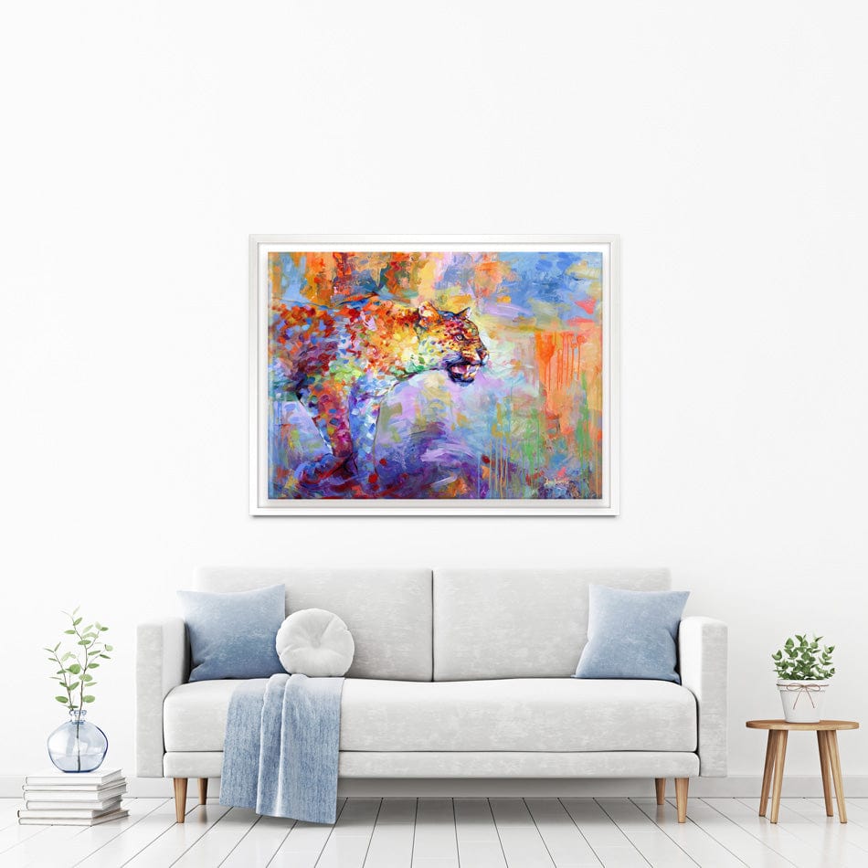 Colourful Leopard Canvas Print wall art product Leon Devenice
