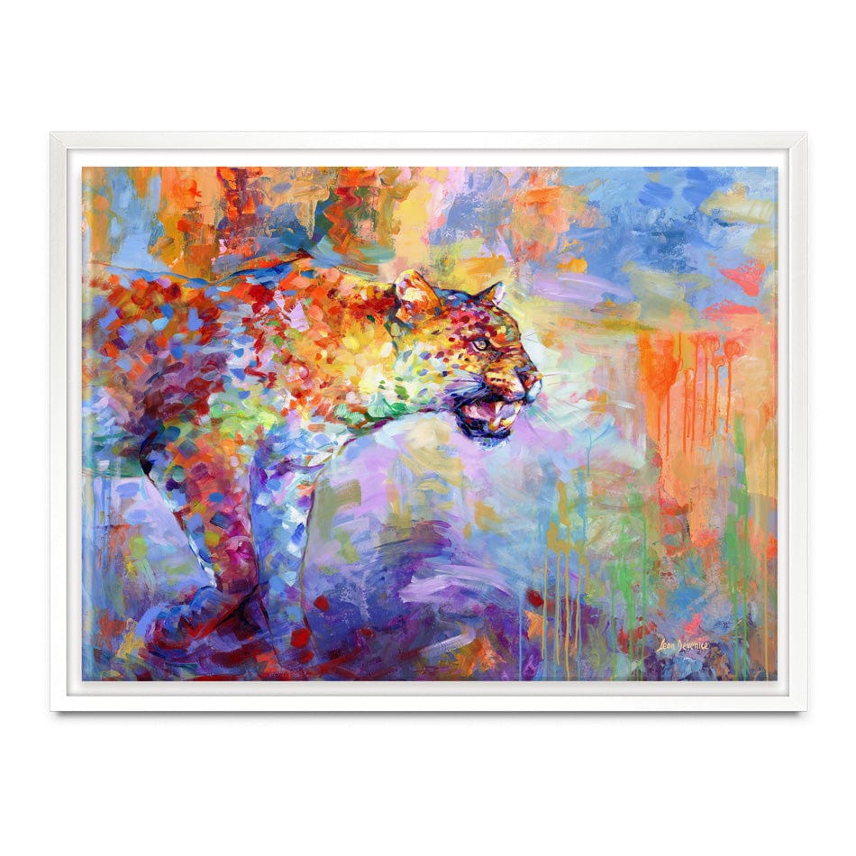 Colourful Leopard Canvas Print wall art product Leon Devenice