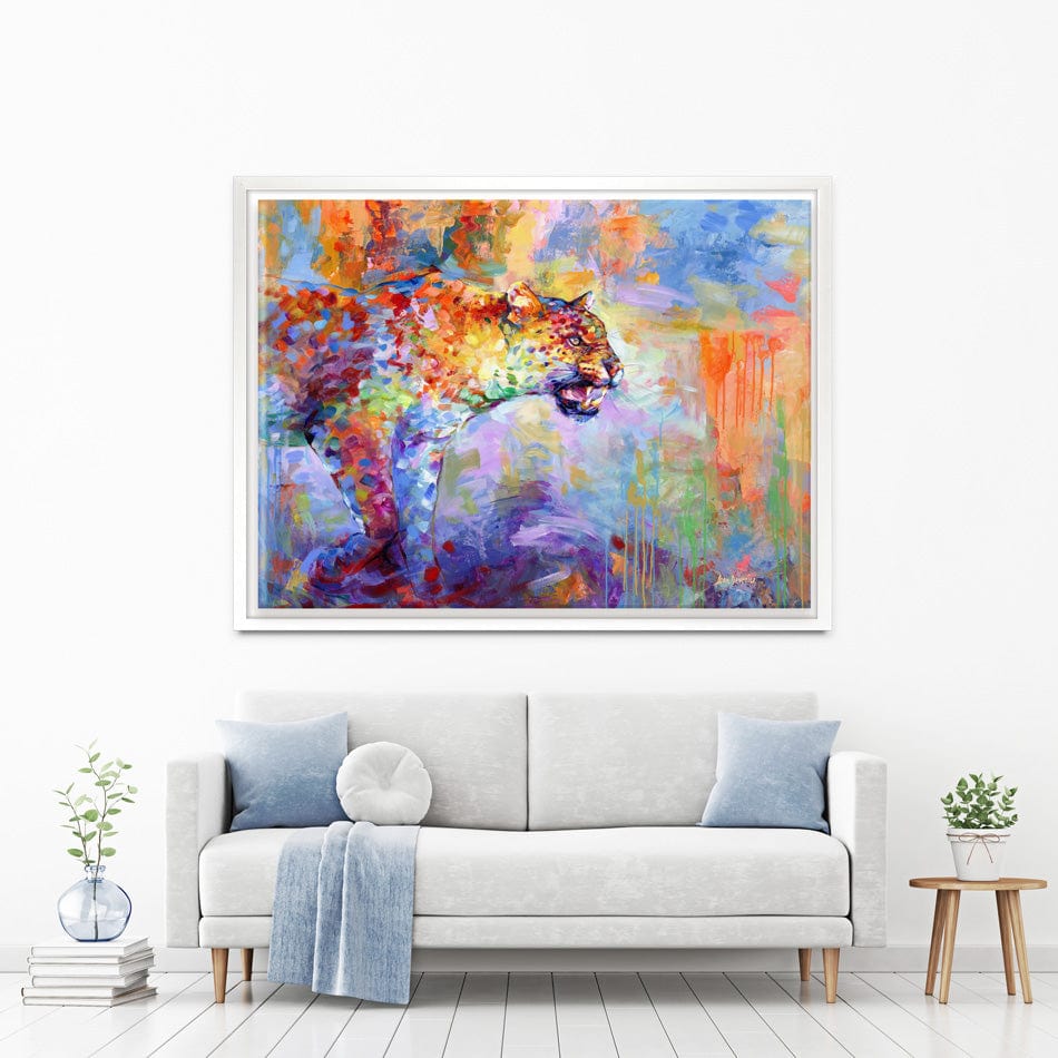Colourful Leopard Canvas Print wall art product Leon Devenice