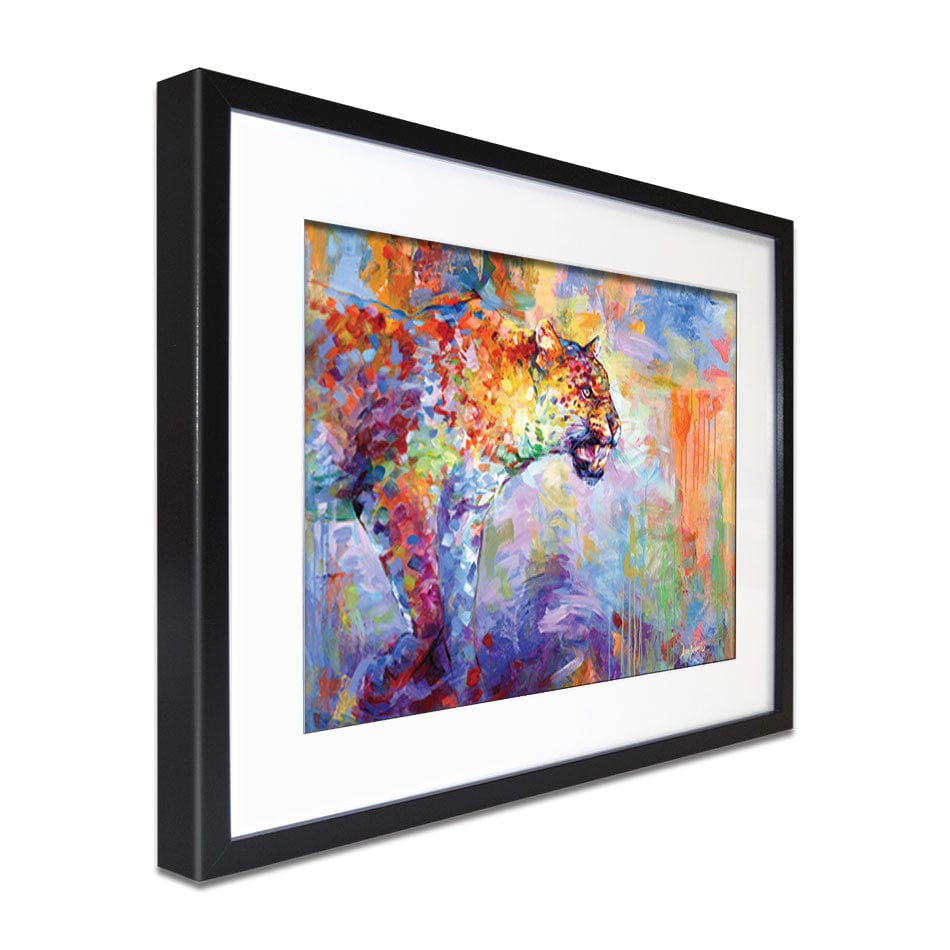 Colourful Leopard Framed Art Print wall art product Leon Devenice