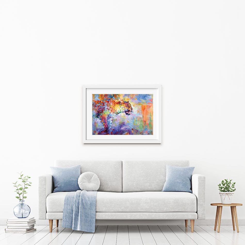 Colourful Leopard Framed Art Print wall art product Leon Devenice