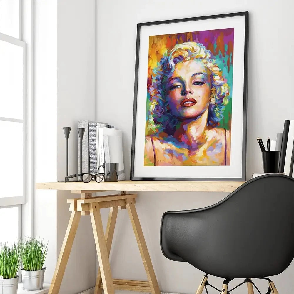 Colourful Marilyn Monroe Framed Art Print Colourful Marilyn Monroe Framed Art Print wall art product Leon Devenice