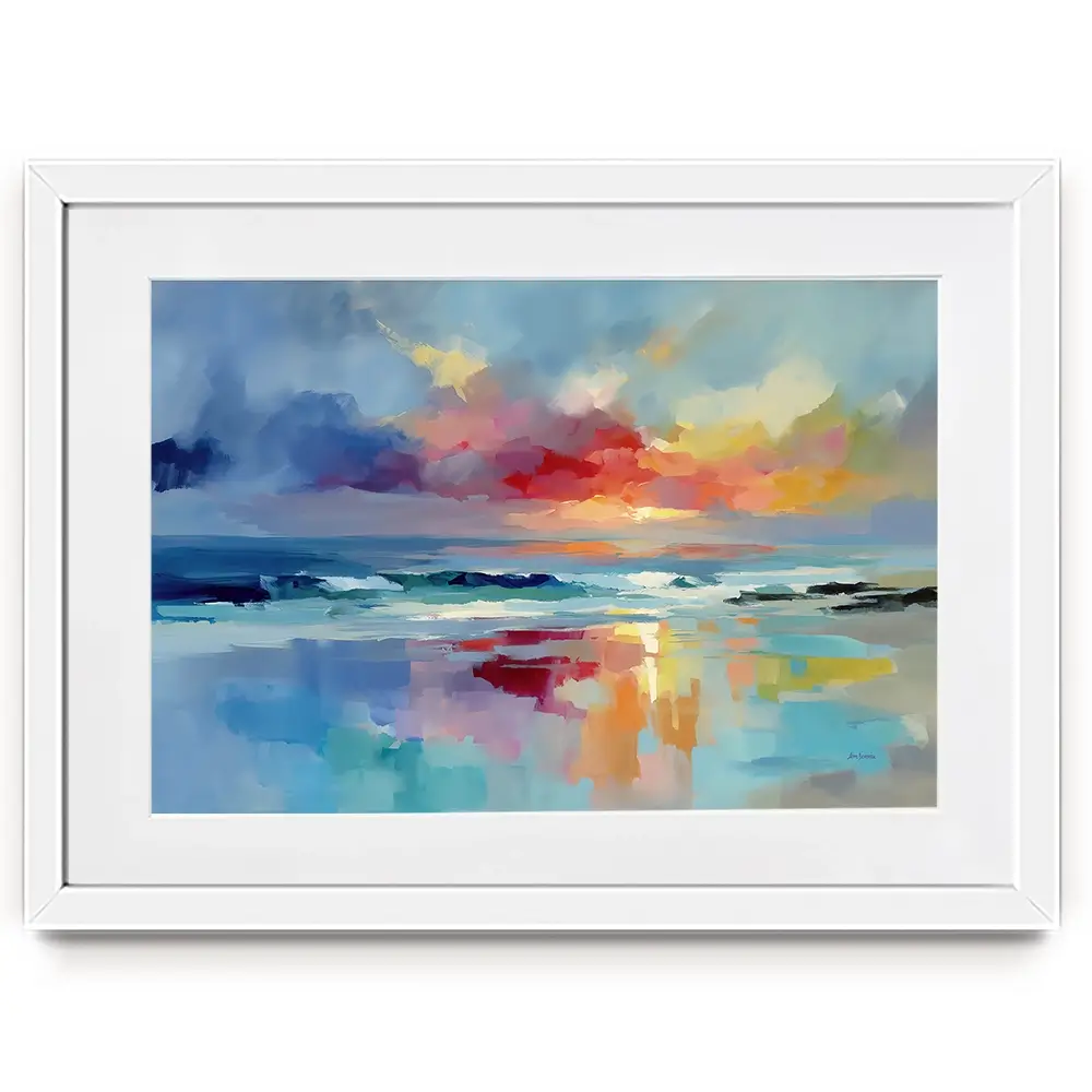 Colourful Ocean Shore Framed Art Print Colourful Ocean Shore Framed Art Print wall art product Leon Devenice