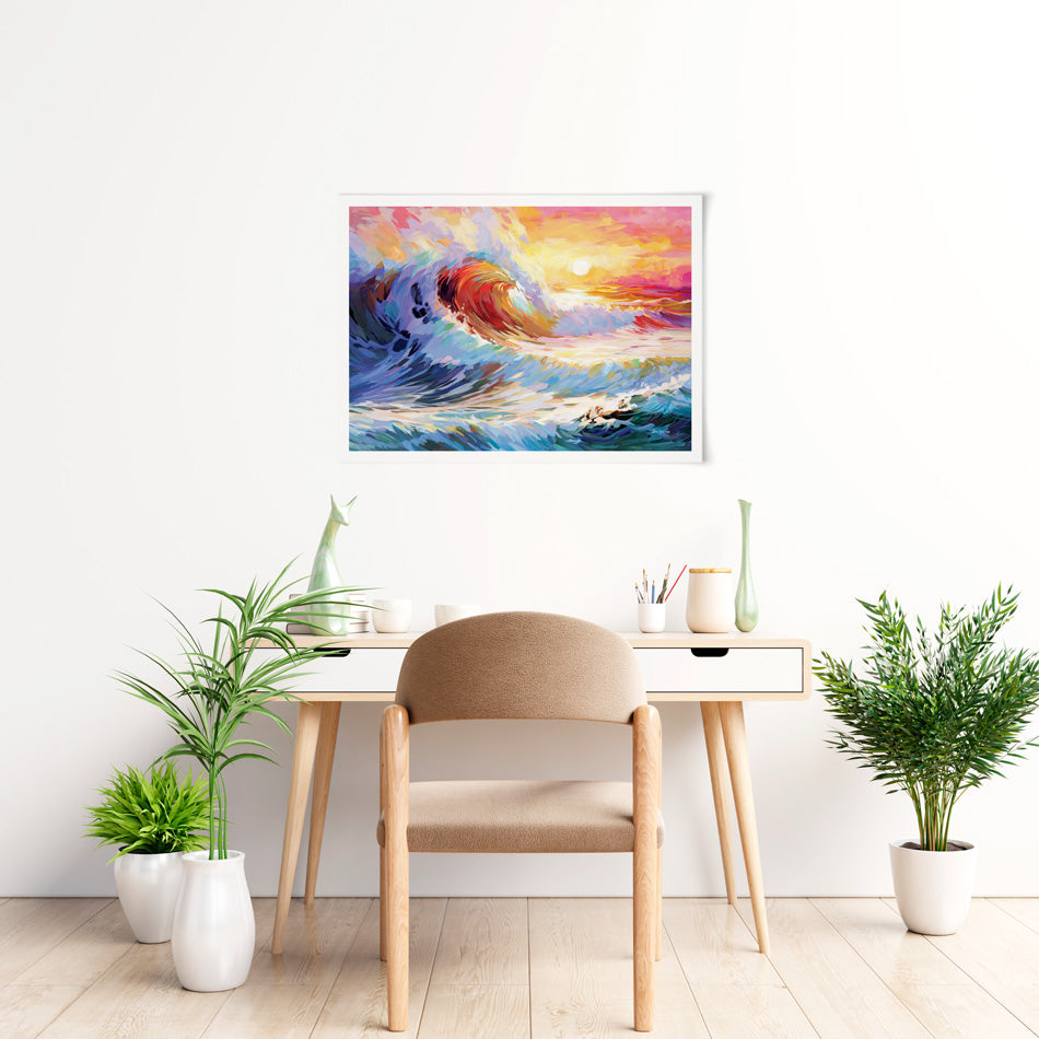 Colourful Ocean Waves In California Art Print Colourful Ocean Waves In California Art Print wall art product Leon Devenice