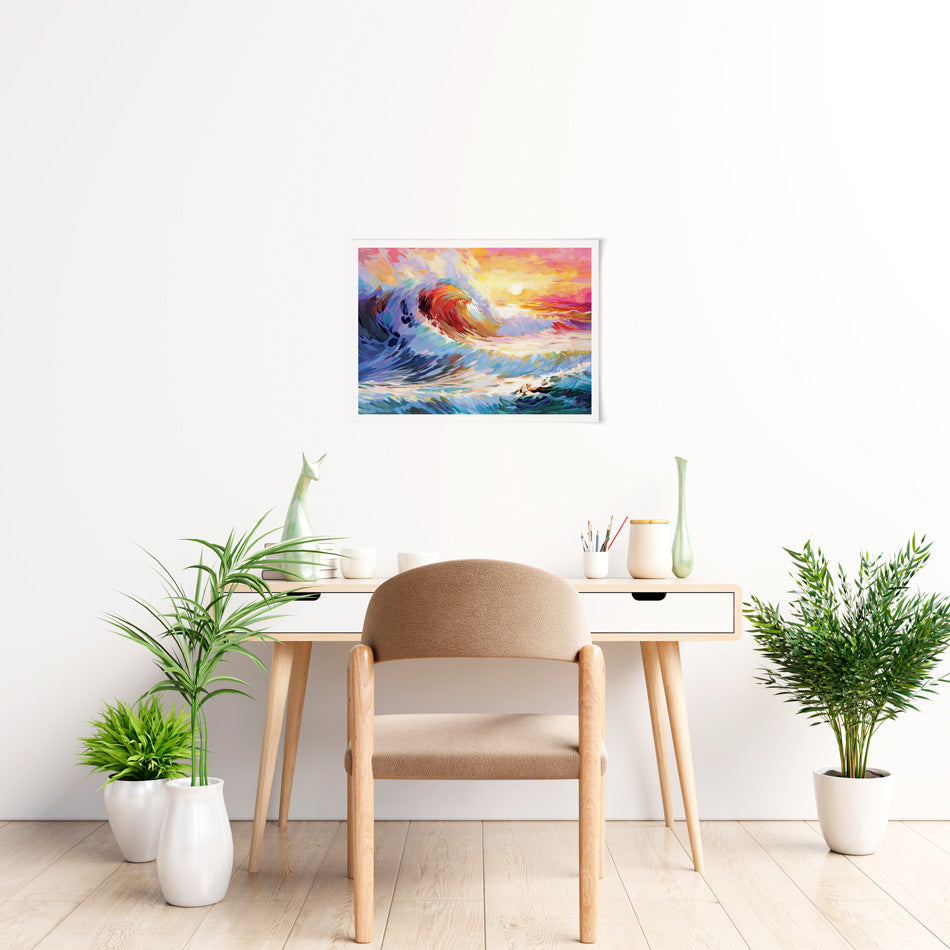 Colourful Ocean Waves In California Art Print Colourful Ocean Waves In California Art Print wall art product Leon Devenice